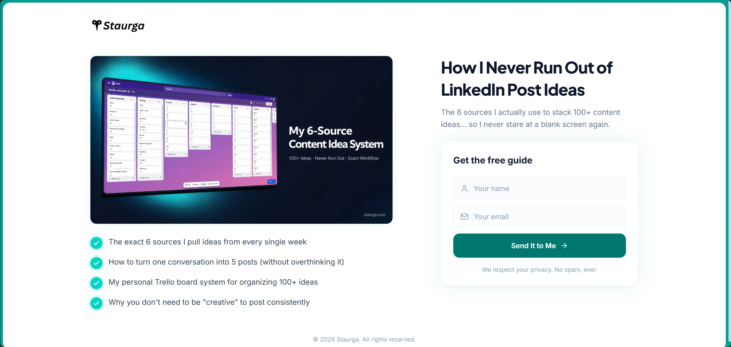 Staurga Automated Lead Capture Funnel