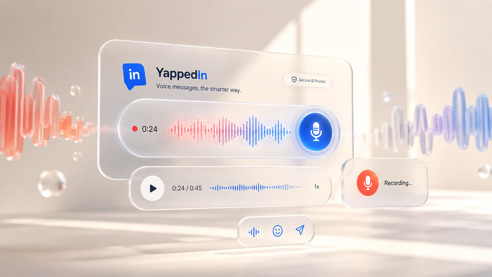 YappedIn Voice Notes Chrome Extension for LinkedIn Desktop